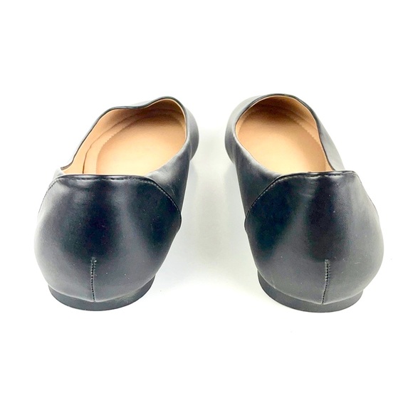 JOURNEE COLLECTION | Black Faux Leather Slides Ballet Flats Shoes - Picture 2 of 6